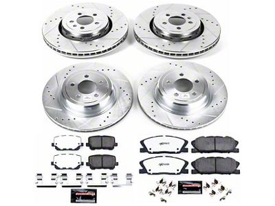 PowerStop Z26 Street Warrior Brake Rotor and Pad Kit; Front and Rear (14-23 Charger Pursuit w/ 370mm Front Rotors)