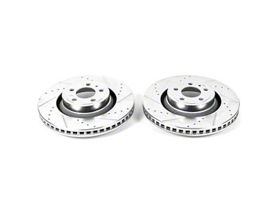 PowerStop Evolution Cross-Drilled and Slotted Rotors; Front Pair (15-23 Mustang GT, EcoBoost, V6)