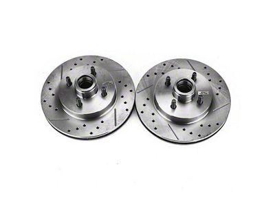 PowerStop Evolution Cross-Drilled and Slotted Rotors; Front Pair (87-93 5.0L Mustang)