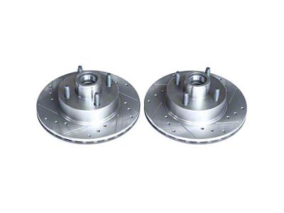 PowerStop Evolution Cross-Drilled and Slotted Rotors; Front Pair (1979 5.0L Mustang; 82-86 Mustang, Excluding SVO; 87-93 2.3L Mustang)
