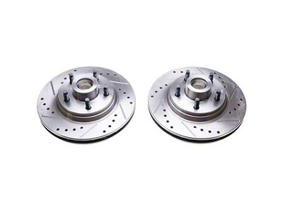 PowerStop Evolution Cross-Drilled and Slotted Rotors; Front Pair (84-86 Mustang SVO)