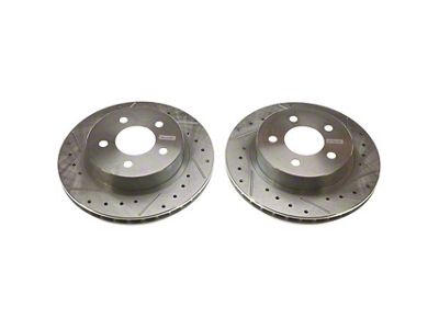 PowerStop Evolution Cross-Drilled and Slotted Rotors; Rear Pair (84-86 Mustang SVO)