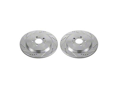 PowerStop Evolution Cross-Drilled and Slotted Rotors; Rear Pair (13-14 Mustang GT500)