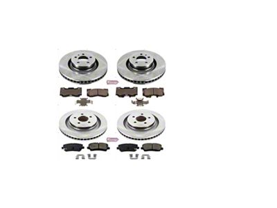 PowerStop OE Replacement Brake Rotor and Pad Kit; Front and Rear (15-20 Mustang GT w/o Performance Pack, EcoBoost w/ Performance Pack)