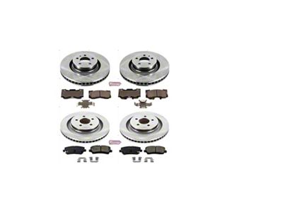 PowerStop OE Replacement Brake Rotor and Pad Kit; Front and Rear (15-23 Mustang GT w/o Performance Pack, EcoBoost w/ Performance Pack)
