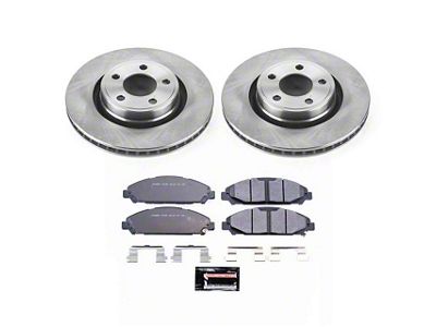 PowerStop Track Day Brake Rotor and Pad Kit; Front (15-23 Mustang EcoBoost w/o Performance Pack, V6)