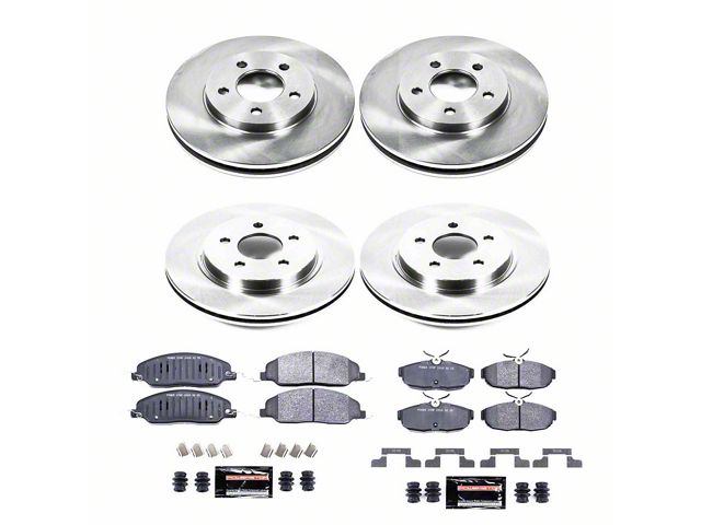 PowerStop Track Day Brake Rotor and Pad Kit; Front and Rear (05-10 Mustang V6)