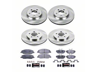 PowerStop Track Day Brake Rotor and Pad Kit; Front and Rear (11-14 Mustang V6)
