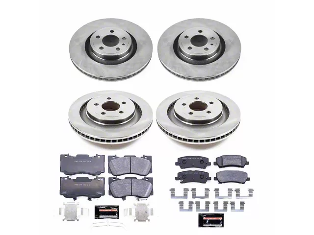 PowerStop Track Day Brake Rotor and Pad Kit; Front and Rear (15-23 Mustang GT w/o Performance Pack, EcoBoost w/ Performance Pack)