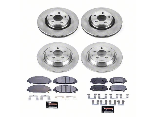 PowerStop Track Day Brake Rotor and Pad Kit; Front and Rear (15-23 Mustang EcoBoost w/o Performance Pack, V6)