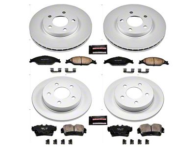 PowerStop Z17 Evolution Plus Brake Rotor and Pad Kit; Front and Rear (99-04 Mustang GT, V6)