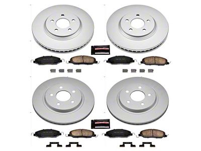 PowerStop Z17 Evolution Plus Brake Rotor and Pad Kit; Front and Rear (05-10 Mustang GT)