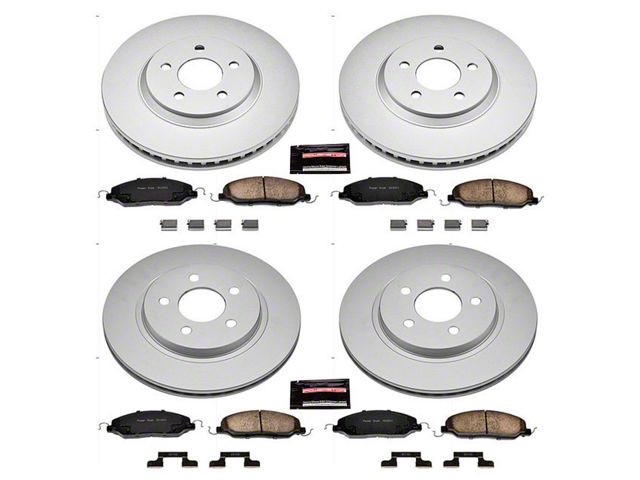 PowerStop Z17 Evolution Plus Brake Rotor and Pad Kit; Front and Rear (05-10 Mustang GT)