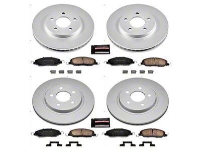 PowerStop Z17 Evolution Plus Brake Rotor and Pad Kit; Front and Rear (05-10 Mustang V6)