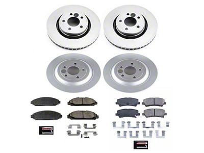 PowerStop Z17 Evolution Plus Brake Rotor and Pad Kit; Front and Rear (15-23 Mustang EcoBoost w/o Performance Pack, V6)