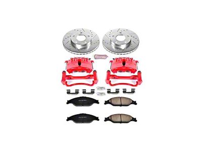 PowerStop Z23 Evolution Brake Rotor, Pad and Caliper Kit; Front (99-02 Mustang GT, V6)