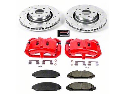 PowerStop Z23 Evolution Brake Rotor, Pad and Caliper Kit; Front (15-23 Mustang EcoBoost w/o Performance Pack, V6)