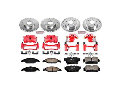 PowerStop Z23 Evolution Sport Brake Rotor, Pad and Caliper Kit; Front and Rear (03-04 Mustang GT, V6)