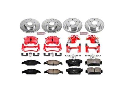PowerStop Z23 Evolution Brake Rotor, Pad and Caliper Kit; Front and Rear (03-04 Mustang GT, V6)