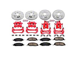 PowerStop Z23 Evolution Brake Rotor, Pad and Caliper Kit; Front and Rear (05-10 Mustang V6)
