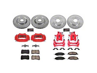 PowerStop Z23 Evolution Sport Brake Rotor, Pad and Caliper Kit; Front and Rear (07-11 Mustang GT500)