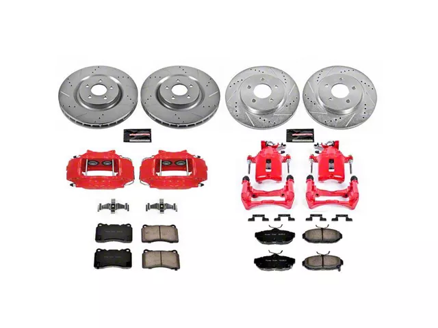 PowerStop Z23 Evolution Brake Rotor, Pad and Caliper Kit; Front and Rear (11-14 Mustang GT w/ Performance Pack; 12-13 Mustang BOSS 302)