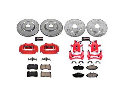 PowerStop Z23 Evolution Brake Rotor, Pad and Caliper Kit; Front and Rear (11-14 Mustang GT w/ Performance Pack; 12-13 Mustang BOSS 302)