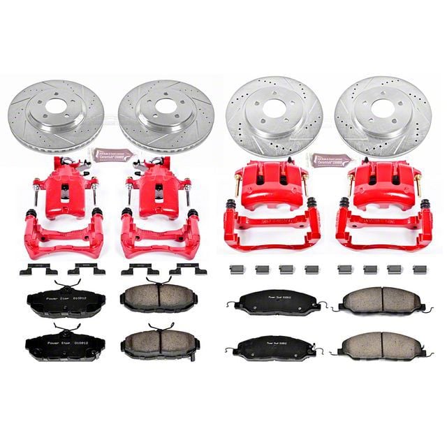 Power Stop Brake Kit For S197 2011-2014 Ford Mustang [Base Models With 2 Piston Front Calipers] - Front And Rear Street Warrior, Truck And