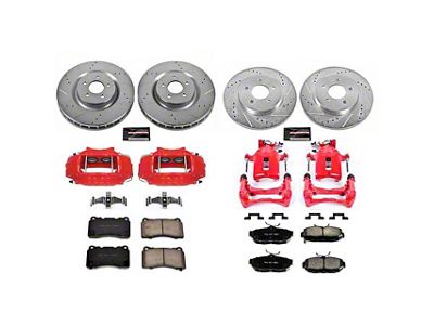 PowerStop Z23 Evolution Sport Brake Rotor, Pad and Caliper Kit; Front and Rear (2012 Mustang GT500)