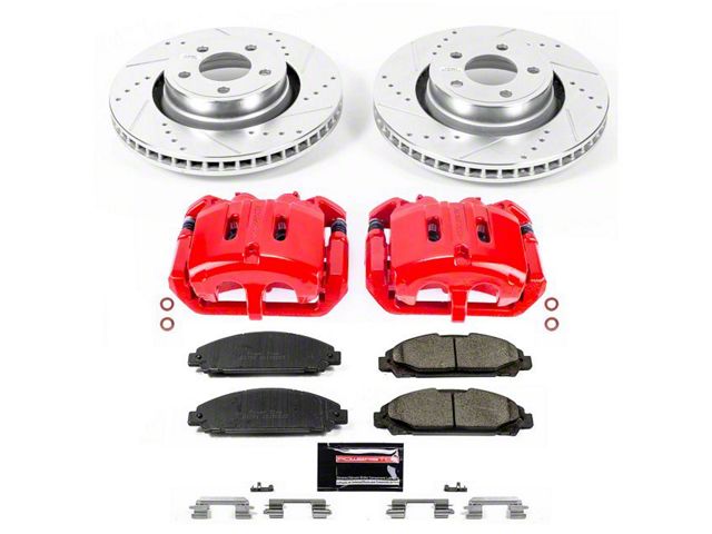 PowerStop Z23 Evolution Sport Brake Rotor, Pad and Caliper Kit; Front and Rear (15-23 Mustang EcoBoost w/o Performance Pack, V6)