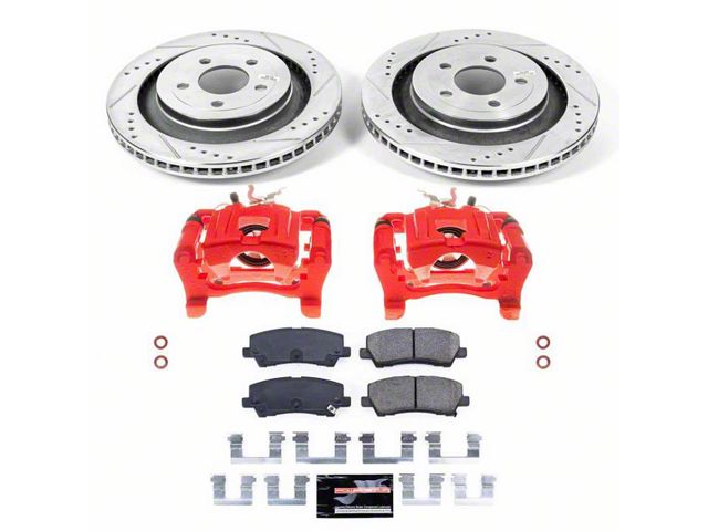 PowerStop Z23 Evolution Sport Brake Rotor, Pad and Caliper Kit; Rear (15-23 Mustang GT, EcoBoost w/ Performance Pack)