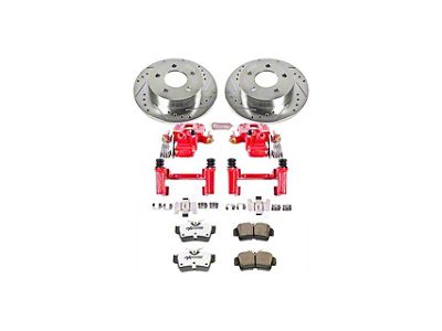 PowerStop Z26 Street Warrior Brake Rotor, Pad and Caliper Kit; Rear (94-04 Mustang GT, V6)