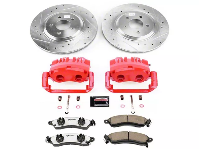 PowerStop Z26 Street Warrior Brake Rotor, Pad and Caliper Kit; Front (99-04 Mustang Cobra, Bullitt, Mach 1)