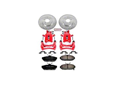 PowerStop Z26 Street Warrior Brake Rotor, Pad and Caliper Kit; Rear (11-14 Mustang GT, V6)