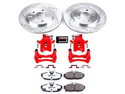 PowerStop Z26 Street Warrior Brake Rotor, Pad and Caliper Kit; Rear (2012 Mustang GT500)