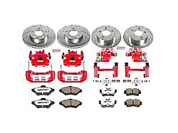 PowerStop Z26 Street Warrior Brake Rotor, Pad and Caliper Kit; Front and Rear (94-98 Mustang GT, V6)