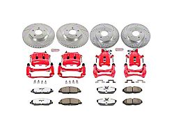 PowerStop Z26 Street Warrior Brake Rotor, Pad and Caliper Kit; Front and Rear (05-10 Mustang GT)