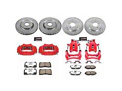 PowerStop Z26 Street Warrior Brake Rotor, Carbon-Fiber Ceramic Pad and Caliper Kit; Front and Rear (07-11 Mustang GT500)