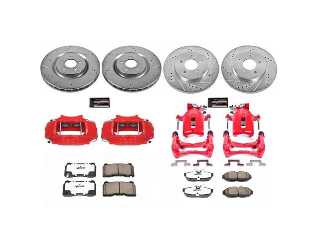 PowerStop Z26 Street Warrior Brake Rotor, Pad and Caliper Kit; Front and Rear (07-11 Mustang GT500)
