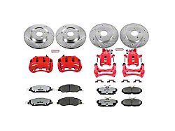 PowerStop Z26 Street Warrior Brake Rotor, Pad and Caliper Kit; Front and Rear (11-14 Mustang GT w/o Performance Pack, V6)