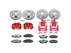 PowerStop Z26 Street Warrior Brake Rotor, Pad and Caliper Kit; Front and Rear (11-14 Mustang GT w/o Performance Pack, V6)