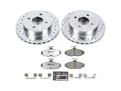 PowerStop Z26 Street Warrior Brake Rotor and Pad Kit; Rear (1993 Mustang Cobra)