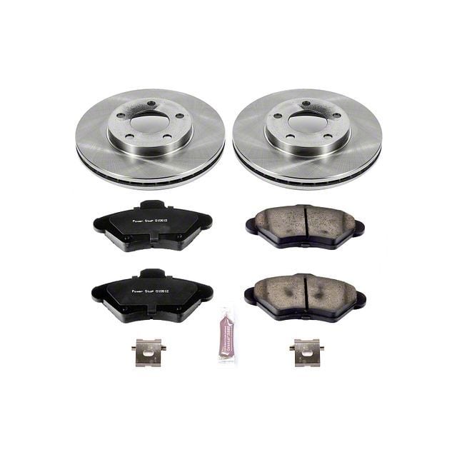 PowerStop Mustang OE Replacement Brake Rotor and Pad Kit; Front KOE1299 (9498 Mustang GT, V6