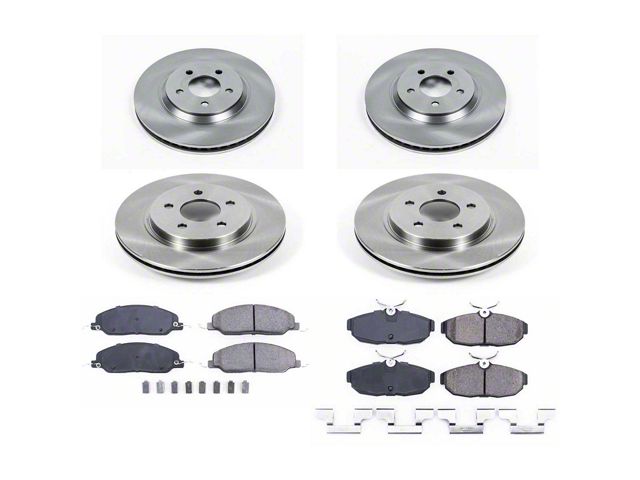 PowerStop OE Replacement Brake Rotor and Pad Kit; Front and Rear (05-10 Mustang GT; 11-14 Mustang GT w/o Performance Pack)
