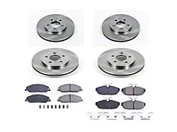 PowerStop OE Replacement Brake Rotor and Pad Kit; Front and Rear (05-14 Mustang V6)