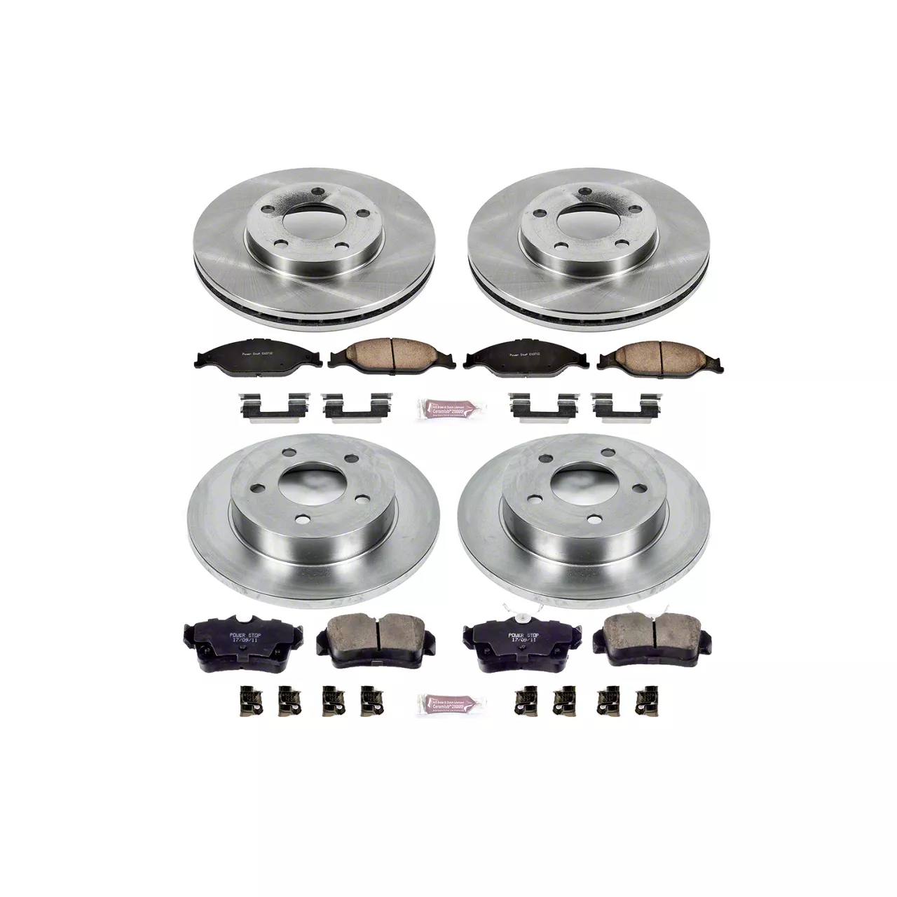 PowerStop Mustang OE Replacement Brake Rotor and Pad Kit; Front and Rear KOE1302 (9904 Mustang
