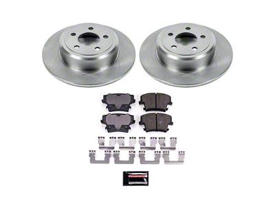 PowerStop OE Replacement Brake Rotor and Pad Kit; Rear (09-23 RWD Challenger SE & SXT w/ Single Piston Front Calipers & Solid Rear Rotors)