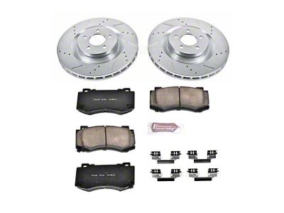 PowerStop Z23 Evolution Sport Brake Rotor and Pad Kit; Front (08-23 Challenger 392 Hemi Scat Pack Shaker, GT, R/T, SRT8, SRT Super Stock & T/A w/ 4-Piston Front Calipers)