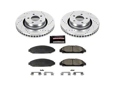 PowerStop Z23 Evolution Sport Brake Rotor and Pad Kit; Front (15-23 Mustang EcoBoost w/o Performance Pack, V6)