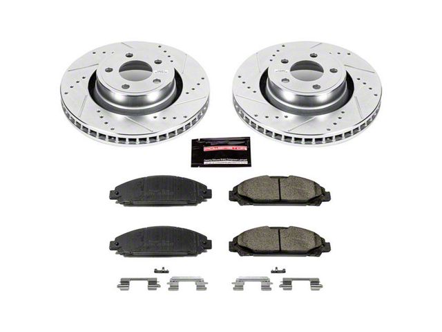 PowerStop Z23 Evolution Sport Brake Rotor and Pad Kit; Front (15-23 Mustang EcoBoost w/o Performance Pack, V6)